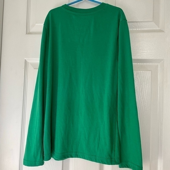 Christmas T Shirt Top Kid’s Size 10/12 PJs Team Santa Green Long Sleeve PJ Shirt - Picture 4 of 6